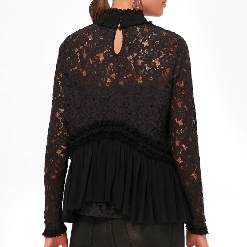 Tuckernuck Black Lace Peplum Blouse - Picture 4 of 10
